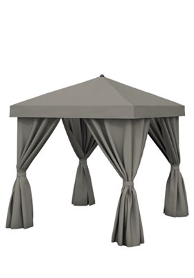 Tropitone Furniture NS012A238 Aluminum Cabana, 12' Square w/ Fabric Curtains (no vent)