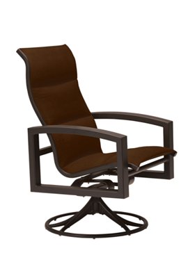 Tropitone Furniture 740570PS Lakeside Padded Sling High Back Swivel Rocker