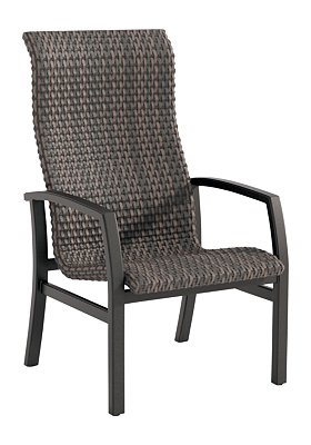 Tropitone Furniture 162001WS Muirlands Woven Bucket High Back Dining Chair
