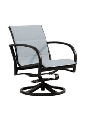 Tropitone Furniture 922169PS Ronde Padded Sling Low Back Swivel Rocker